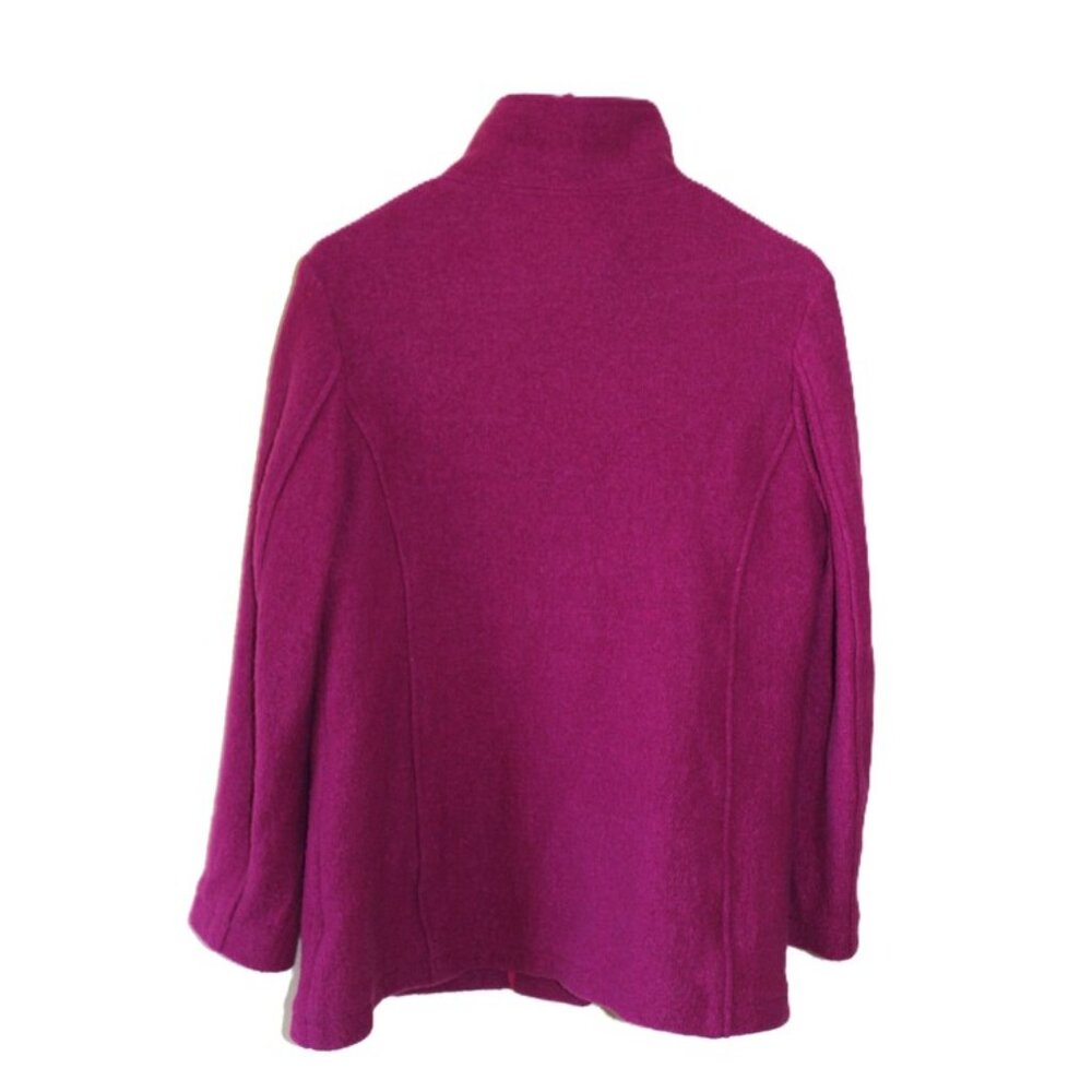 L.L. BEAN x BELLANDI Premium Italian Boiled Wool Pea Coat in Fuchsia (LP) - Picture 3 of 12